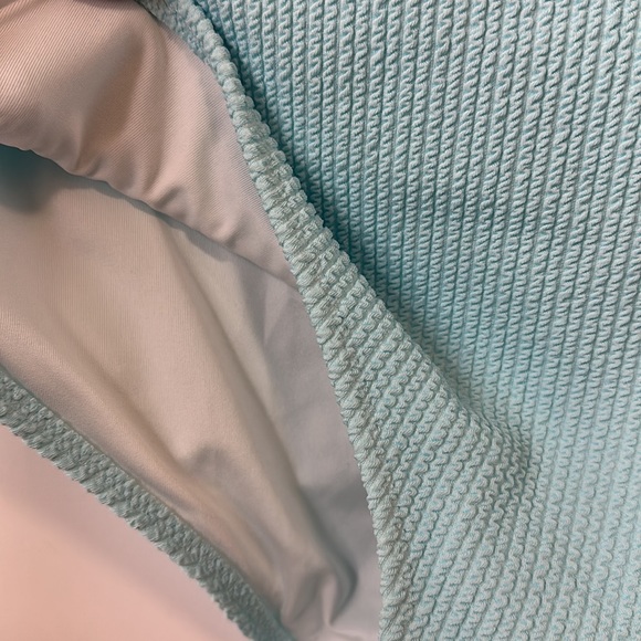 PINK Retro High Waist Ribbed Bikini Bottom Retro size XLarge Pastel Blue NWT - Picture 4 of 6